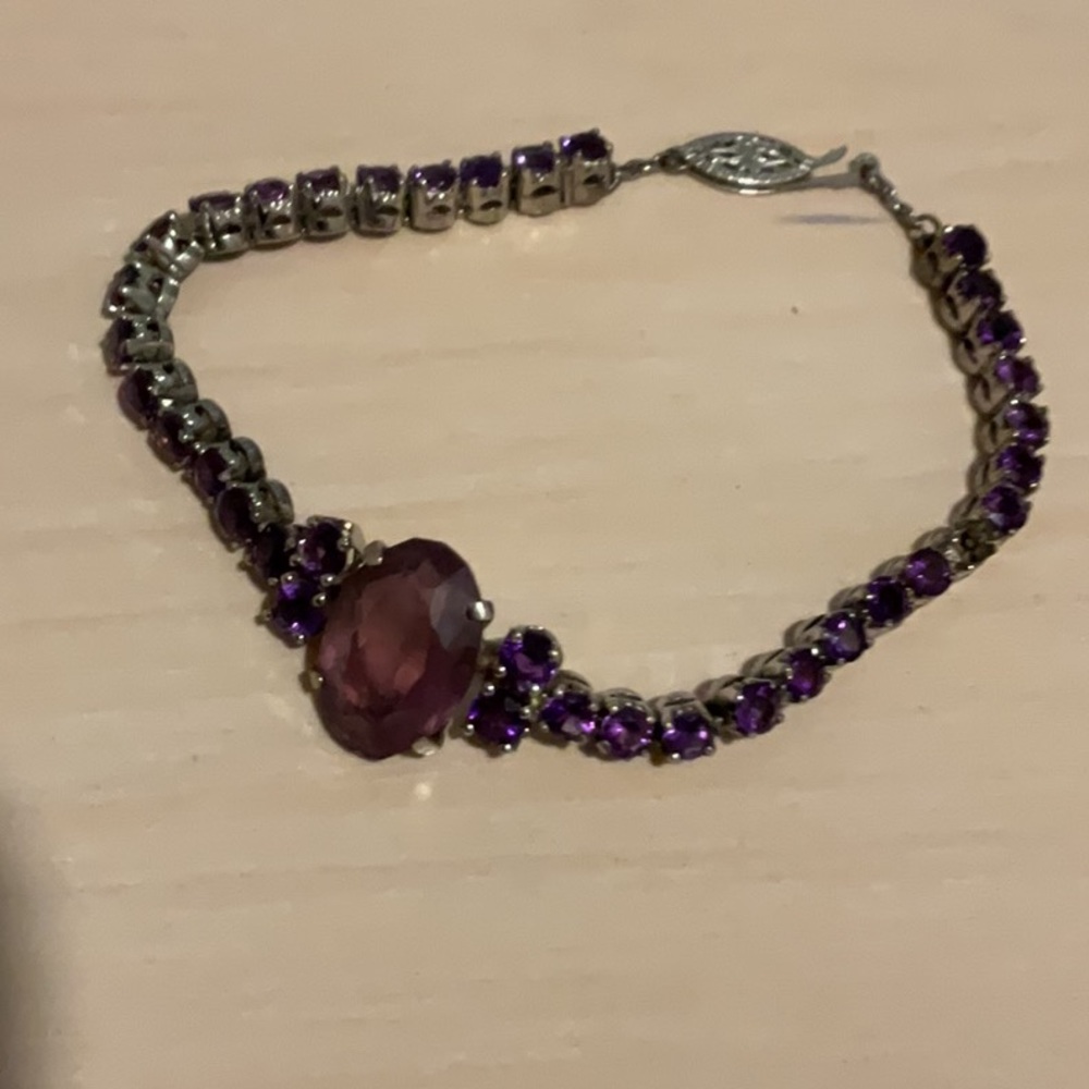 Elegant Purple and Silver Bracelet